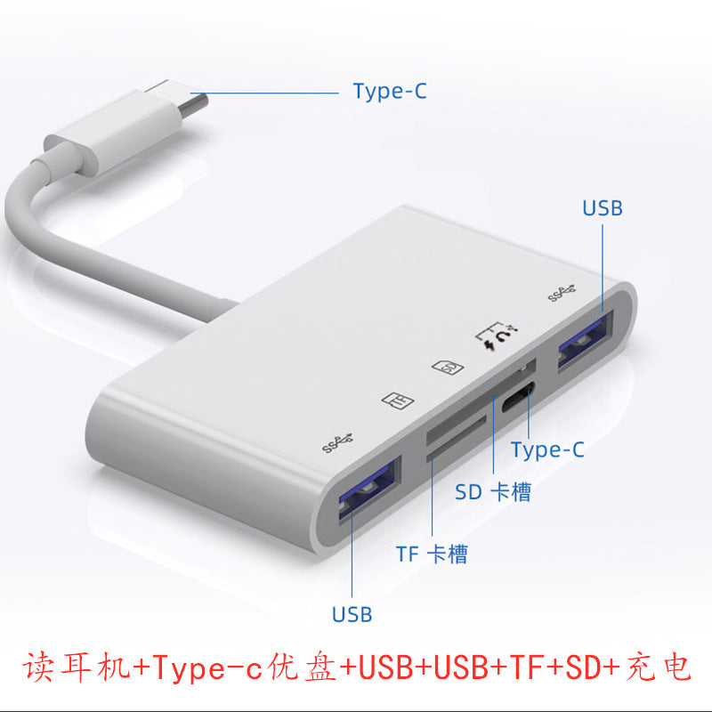 Universal 8-in-1 Card Reader for Mobile Phones and Computers - Multi-Function OTG Converter for TF and SD Cards