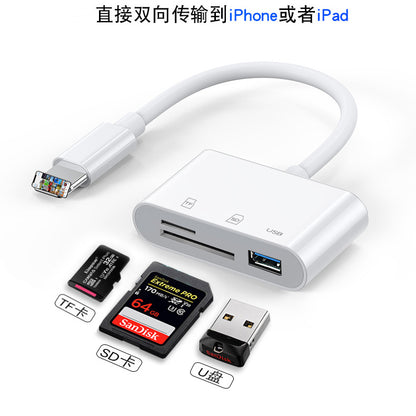 Universal 8-in-1 Card Reader for Mobile Phones and Computers - Multi-Function OTG Converter for TF and SD Cards