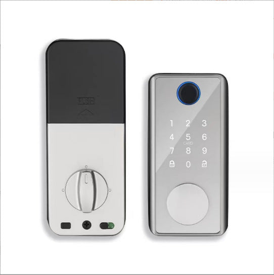 Fingerprint and WiFi Smart Lock - Electronic Password, Card Swipe, and Graffiti-Proof Deadlock for Wooden Doors