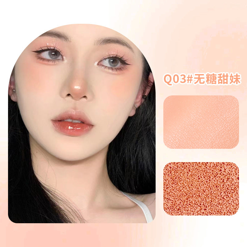 Xixi Pure Air Cushion Blush - Monochrome Natural Nude Makeup, Contouring Blush in Purple Peach, Brightening Matte Rouge