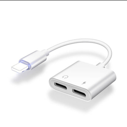 2-in-1 Lightning to 3.5mm Audio Adapter and Charger - Compatible with Apple Devices