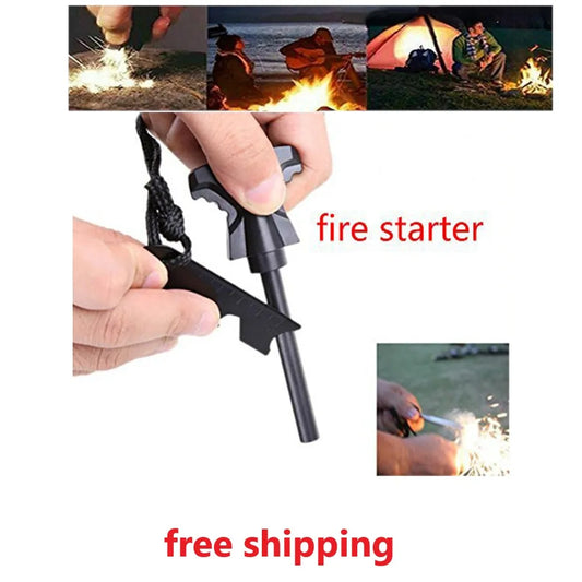 Outdoor Camping Equipment - Portable Matchstick Magnesium Strip Lighter, Multi-Ignition Tool for Campfires and Cigarettes