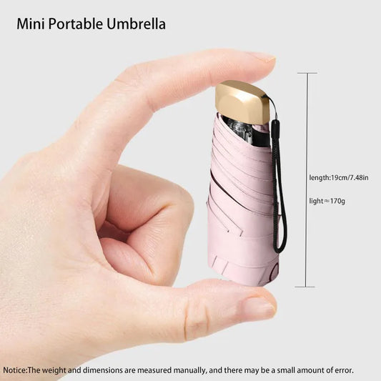 Outdoor Mini Sun Umbrella - Ultralight UV Protection, Folding Five-Fold Sunshade Umbrella