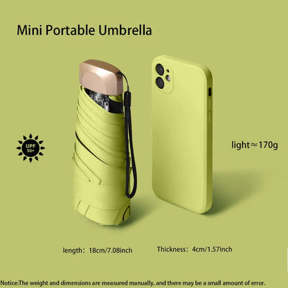 Outdoor Mini Sun Umbrella - Ultralight UV Protection, Folding Five-Fold Sunshade Umbrella