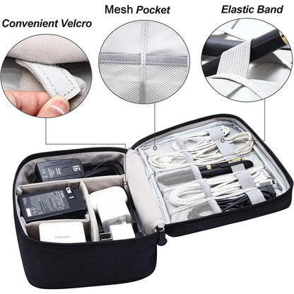 Portable Digital Storage Bag - Waterproof USB Gadget Organizer Pouch for Electronics and Accessories