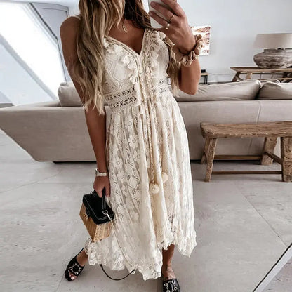 Elegant Off-Shoulder Lace Summer Dress: Embrace Sophistication and Summer Vibes