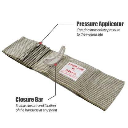 RHINO RESCUE Israeli Style Emergency Bandage - 4/6 Inch, Trauma Wound Dressing for Combat Tactical First Aid Kit (IFAK)