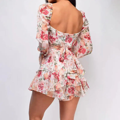 Elevate Your Style with the Chic Square Collar Backless Romper
