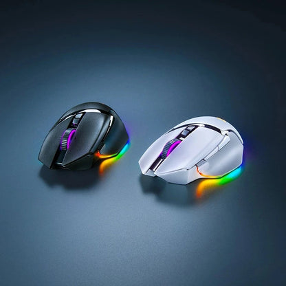 Razer Basilisk V3 Pro - Customizable Wireless Gaming Mouse in White, HyperScroll Tilt Wheel, Chroma RGB, 11 Programmable Buttons