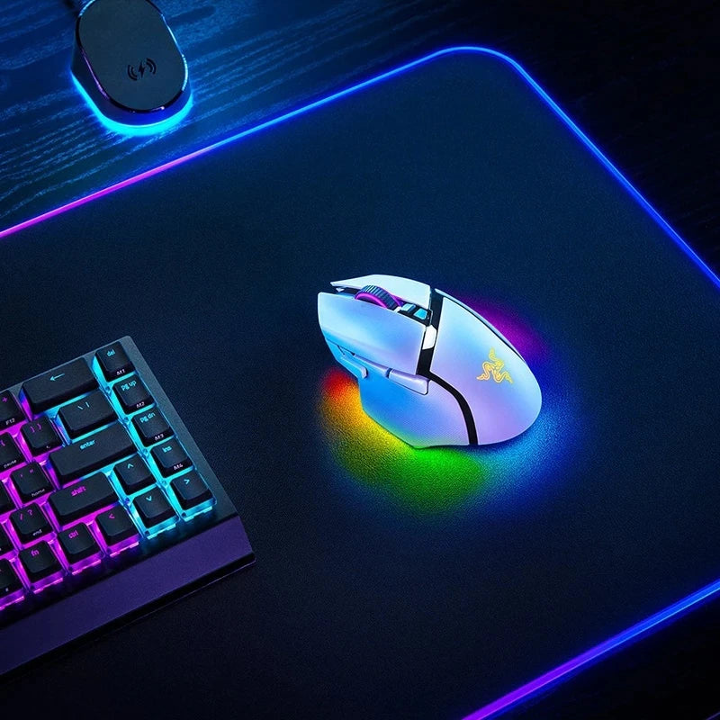 Razer Basilisk V3 Pro - Customizable Wireless Gaming Mouse in White, HyperScroll Tilt Wheel, Chroma RGB, 11 Programmable Buttons