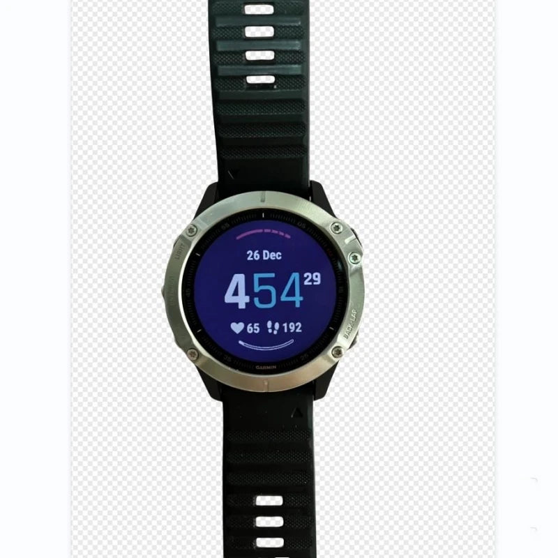 Refurbished GARMIN FENIX6 Smart Watch with GPS, WiFi, Beidou, GLONASS, and 10ATM Waterproof Rating