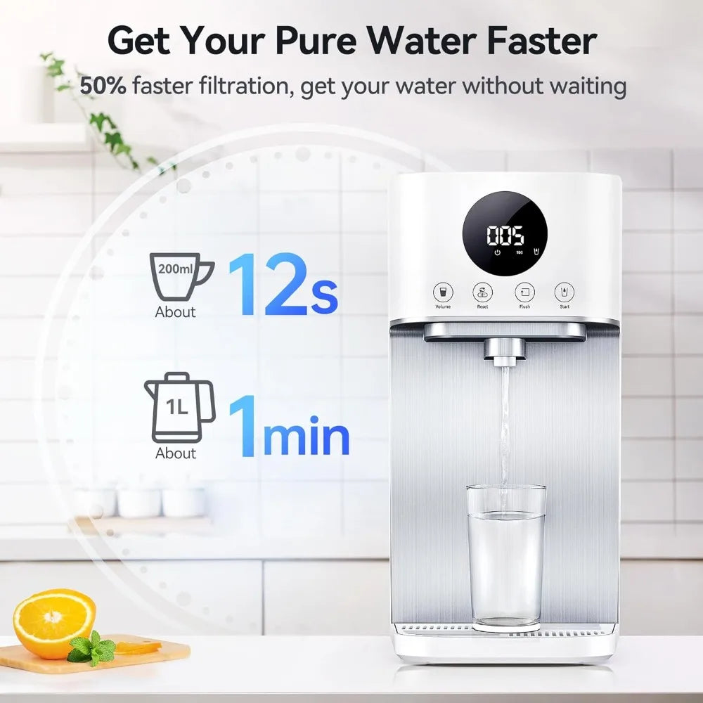 Tabletop Reverse Osmosis Water Filter - 7-Stage Purification, Upgraded RO Filtration, Fast Water Delivery, 3:1 Pure to Waste Ratio