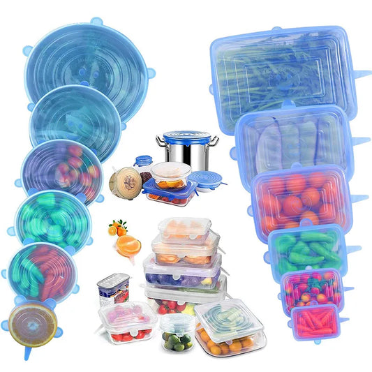 Silicone Stretch Cover Lids - Reusable, Durable, and Expandable Silicone Covers for Keeping Food Fresh
