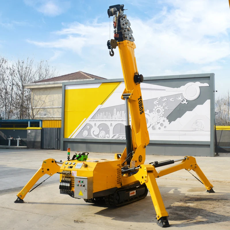 Compact Spider Crane - Mini Crawler with Telescopic Outrigger, Ideal for Narrow Spaces, Foldable Lifting Construction