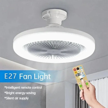 Smart 3-in-1 Ceiling Fan with Remote Control - E27, 3-Speed, AC85-265V Lighting Base for Bedroom and Living Room