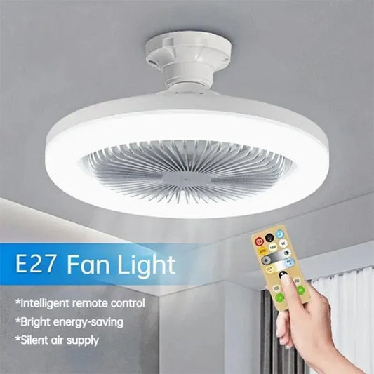 Smart 3-in-1 Ceiling Fan with Remote Control - E27, 3-Speed, AC85-265V Lighting Base for Bedroom and Living Room