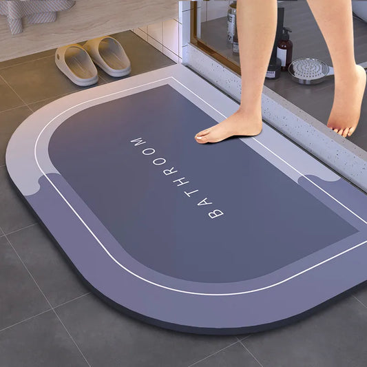 Super Absorbent Shower Bath Mat - Anti-Slip Bathroom Carpet Rug, Soft Door Bathtub Side Mat for Home Decor, Ideal for Kitchen Entrances