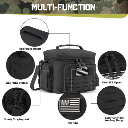 Tactical Thermal Cooler Bag - Military Heavy Duty Insulated Lunch Box, Leakproof and Durable for Men, Ideal for Work, Meals, Camping, and Picnic