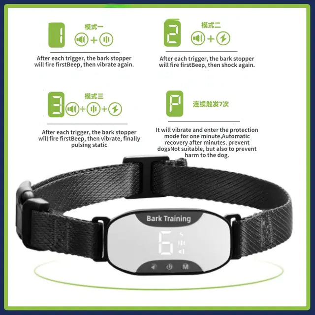 Ultrasonic Anti-Bark Dog Training Collar - Gentle, Effective Bark Control