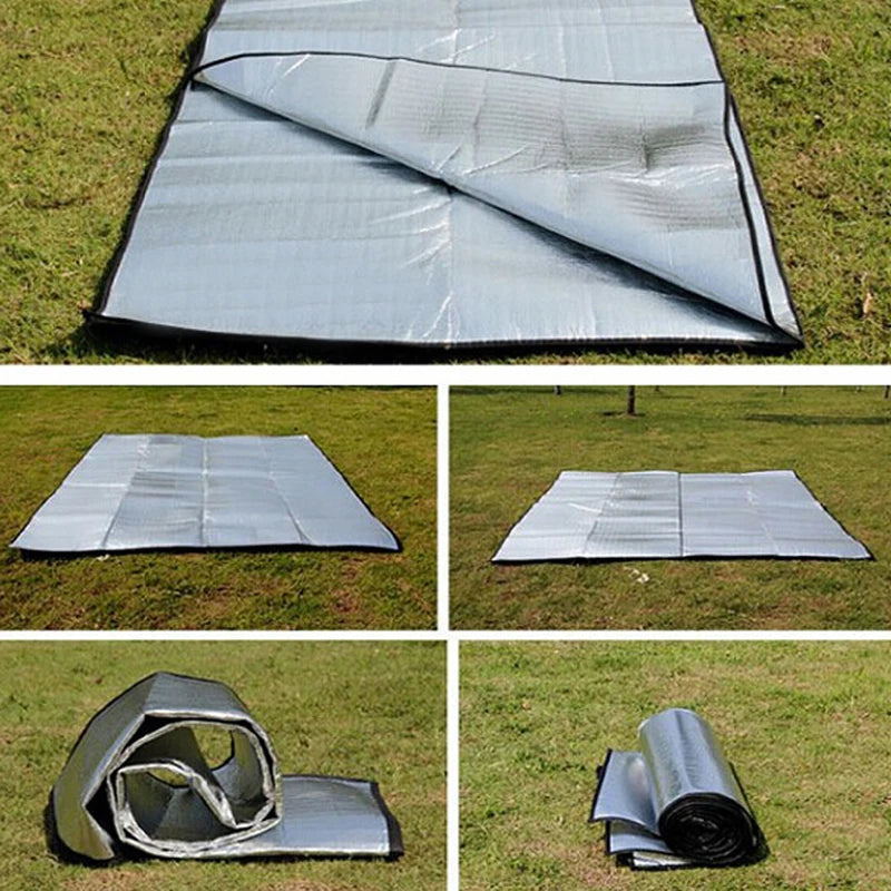 Ultralight Waterproof Camping Mat - Picnic Blanket, Beach Mattress, Sleeping Pad with Aluminum Foil EVA Foam, Outdoor Tent Footprint