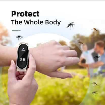 Ultrasonic Mosquito Repeller Bracelet - Anti-Mosquito Bite Wristband with USB Charging, Ideal for Camping