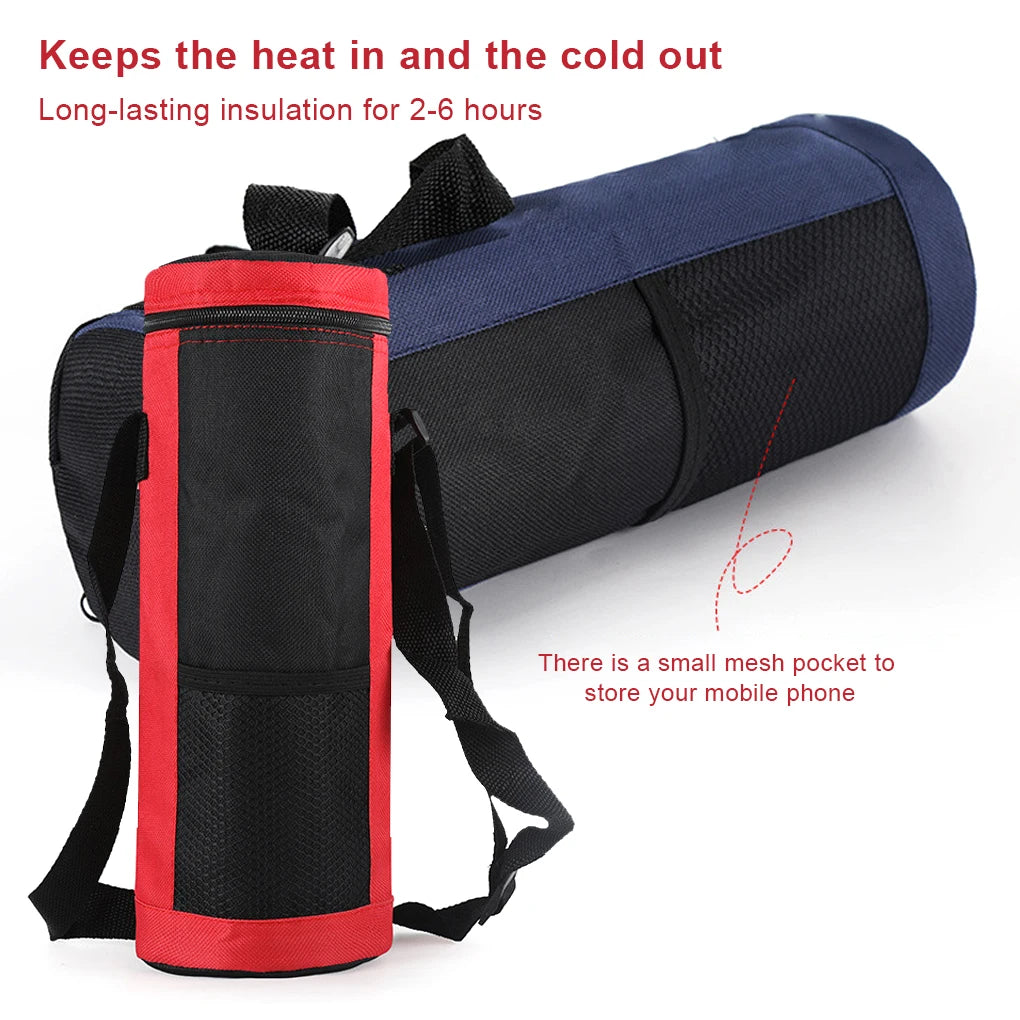 Universal Water Bottle Pouch - High Capacity Insulated Cooler Bag for Outdoor Travel, Camping, and Hiking