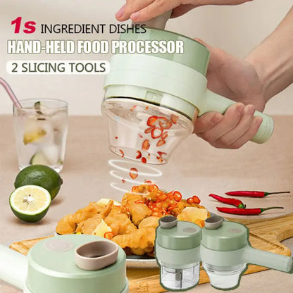 4-in-1 Electric Vegetable Cutter Set - USB Charged and Handheld
