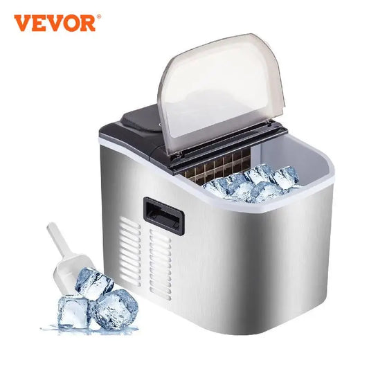 VEVOR Electric Ice Maker - 18KG Per 24H, Portable Cube Ice Making Machine with Automatic and Manual Water Filling, Suitable for Home Bar