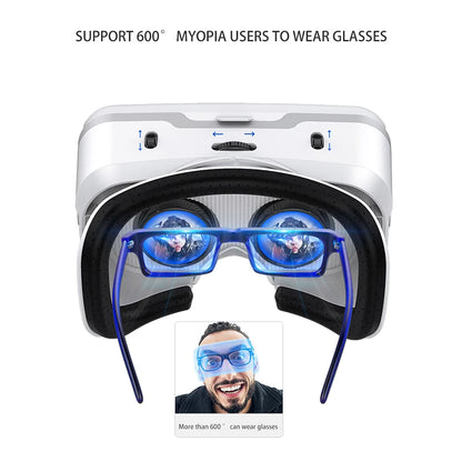 VR Shinecon 10.0 Helmet - 3D Virtual Reality Glasses for Smartphones, Includes Controller and Binoculars for Gaming and Movies