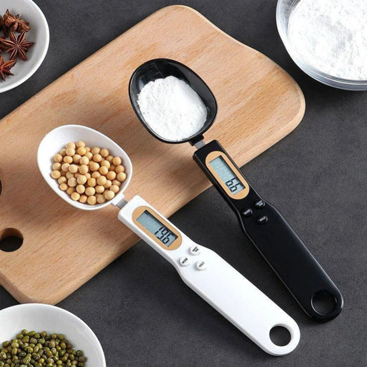 Weighing Spoon Scale - Home Kitchen Electronic Measuring Tool, Adjustable LCD Digital Scale for Coffee, Food, Flour, and Baking