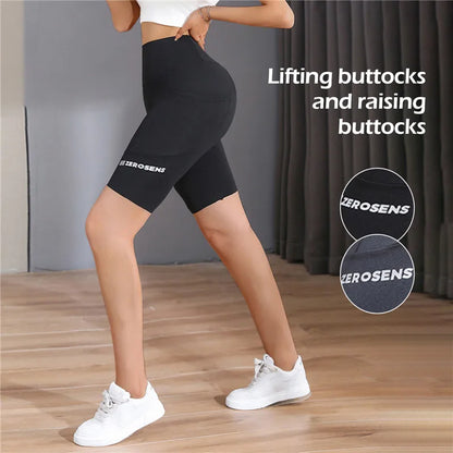 Women's High-Waist Sports Shorts - Fitness Tights for Yoga, Cycling, and Gym