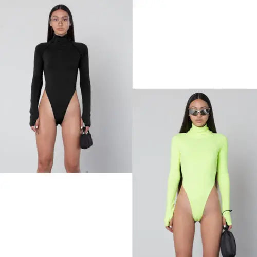 Sleek & Versatile:  Women's Turtleneck Bodysuit for Effortless Style