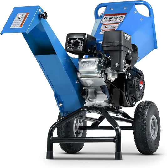 Heavy-Duty Wood Chipper Shredder Mulcher - Compact Rotor Assembly Design, 3-Inch Max Capacity, Gas Powered