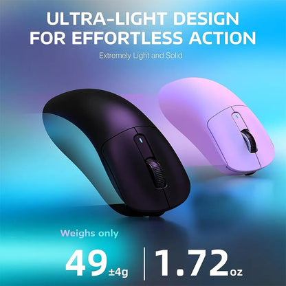 X3 Lightweight Wireless Gaming Mouse - 3-Mode Connectivity (2.4G, USB-C Wired, Bluetooth), 26K DPI PAW3395 Optical Sensor, Compatible with PC, Laptop, Windows, Mac