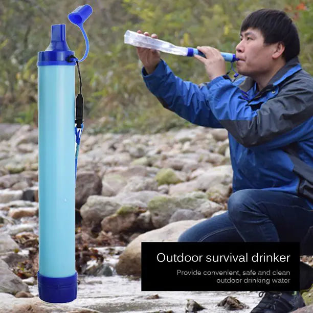 Emergency Survival Water Filter - Portable Purifier for Camping, Hiking, and Outdoor Adventures