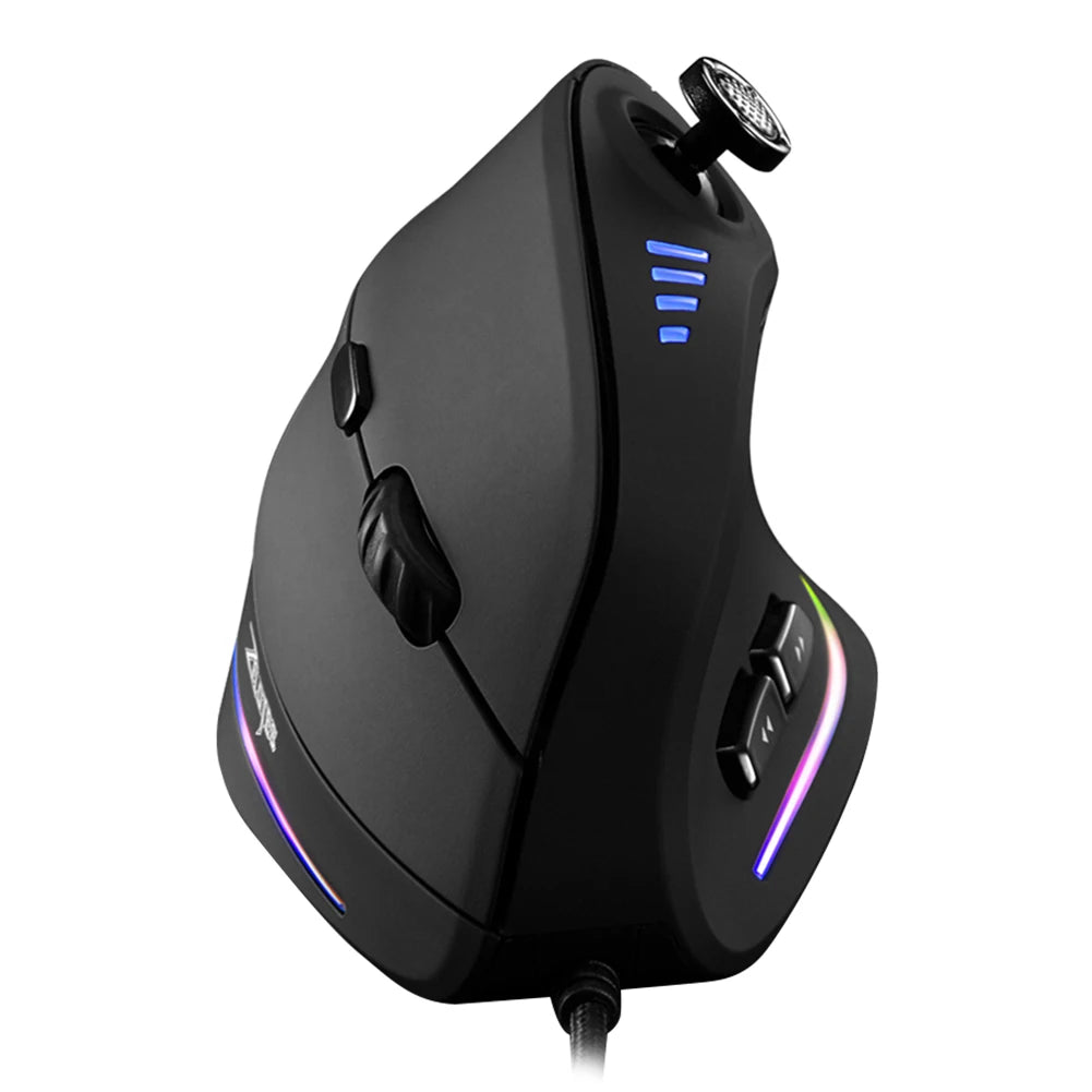 ZELOTES C-18: Ergonomic Vertical Mouse with RGB, 11 Buttons, 10000DPI