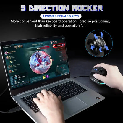 ZELOTES Vertical Gaming Mouse Wired USB Ergonomic Mice RGB Joysticks Programmable Laser Mice 10000 DPI For Gamer PC Computer C18