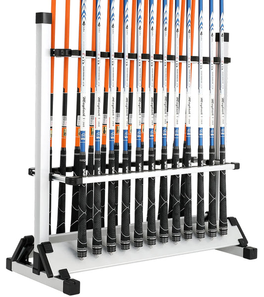 Organize Your Fishing Gear:  Aluminum Alloy Rod Rack with 24 Or 12-Rod Capacity