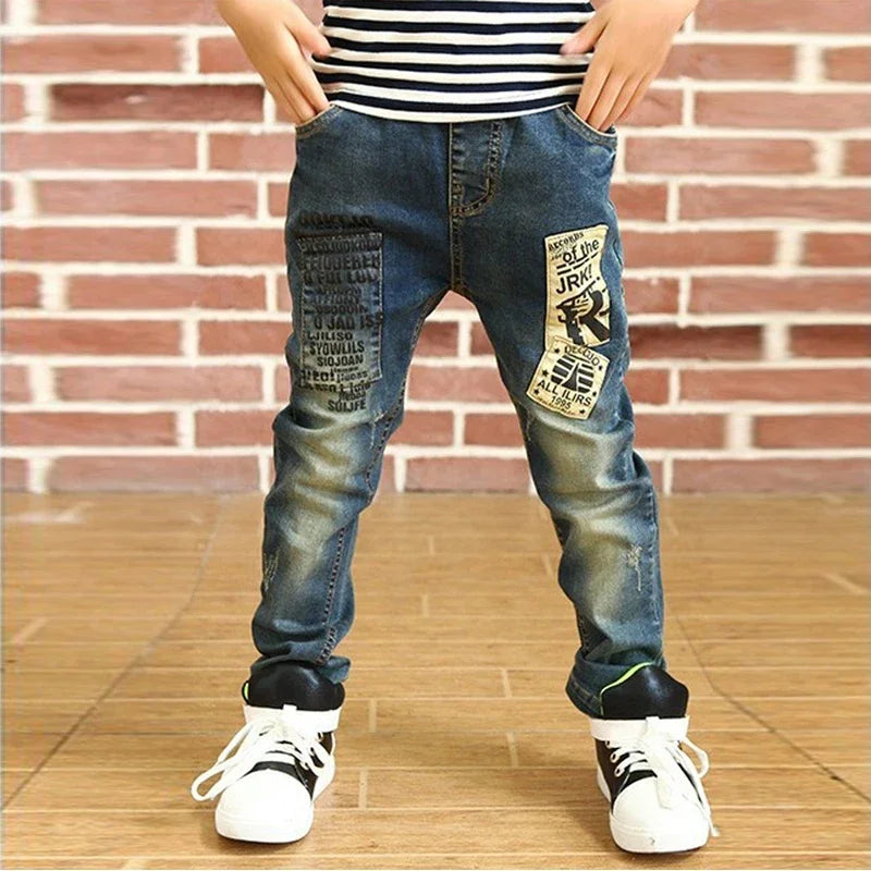 IENENS Kids Skinny Jeans - Boys and Girls Elastic Waist Denim Trousers, Ages 4-13