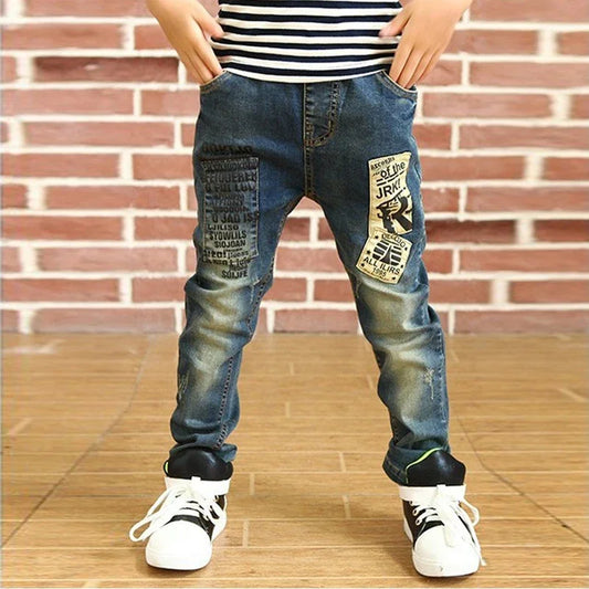 IENENS Kids Skinny Jeans - Boys and Girls Elastic Waist Denim Trousers, Ages 4-13