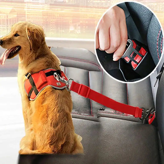 Adjustable Dog Safety Seat Belt - Secure and Stylish Protection for Your Pet on the Go