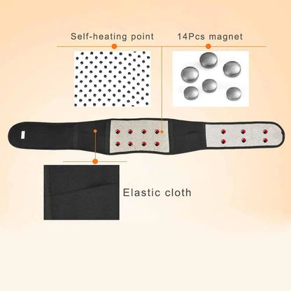 Magnetic Therapy Back Waist Support Belt - Self-Heating Massage Band for Enhanced Lumbar Support