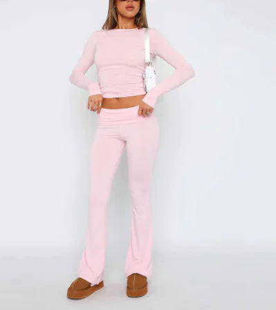 Women's Low Waist Solid Flare Pants: A Blend of Chic and Comfort