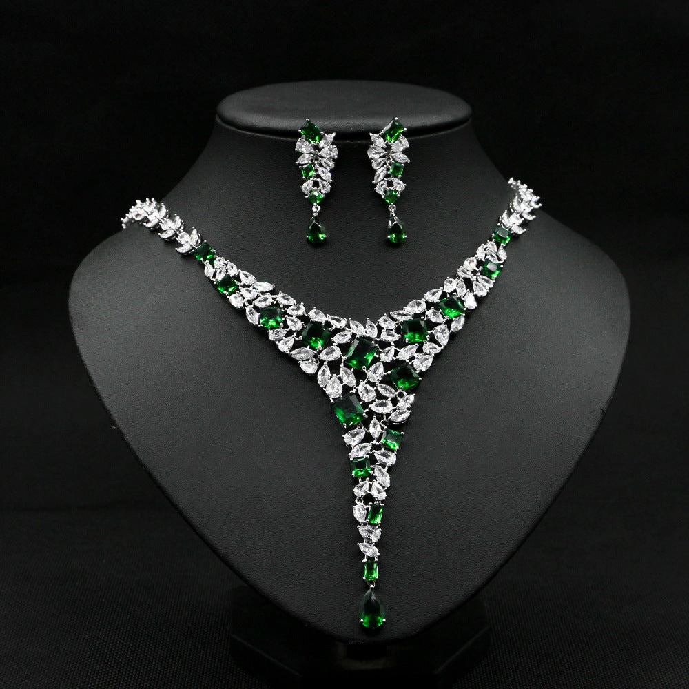 Complete Your Bridal Look:  Zircon Necklace & Earring Sets