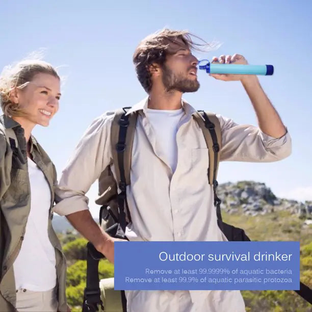 Emergency Survival Water Filter - Portable Purifier for Camping, Hiking, and Outdoor Adventures