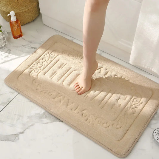 Step into Ultimate Comfort:  Soft & Absorbent Memory Foam Bath Mat