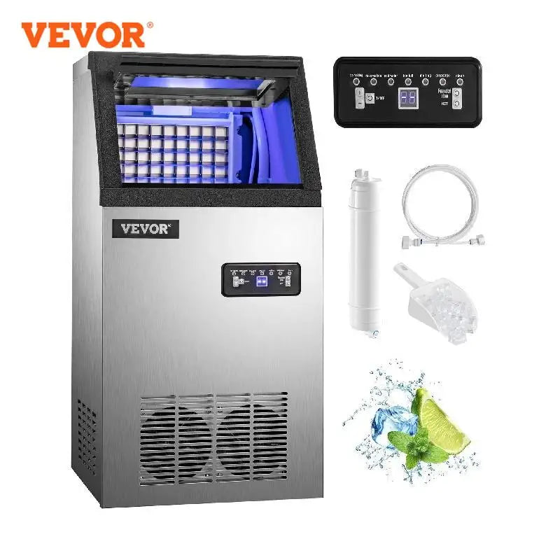 VEVOR Commercial Ice Maker, 30-60 KG/24H Capacity, High Yield Ice Cube Machine for Bars and Cafeterias