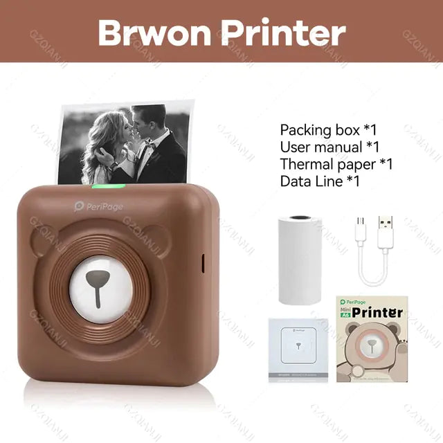Mini Pocket Printer - Compact Wireless Thermal Photo Printer with Bluetooth Connectivity