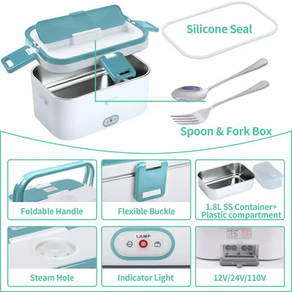 Hot Meals on the Go: 3-in-1 Electric Lunch Box