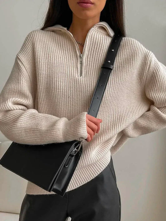 Embrace Winter Warmth in Style: Women's Turtleneck Zipper Sweater!